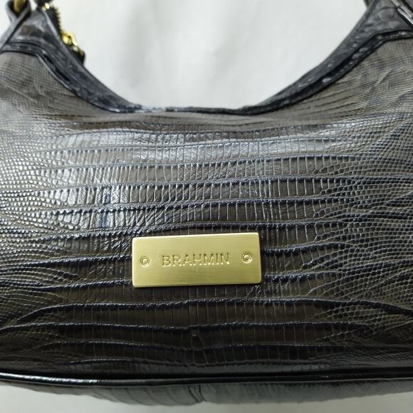 Brahmin Bekka Brown Leather Zipper Closure Hobo Shoulder Bag - Picture 4 of 16